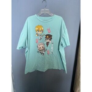 Toilet Bound  HANAK KUN Anime T-shirt Light Blue Graphic Print 3xl retro